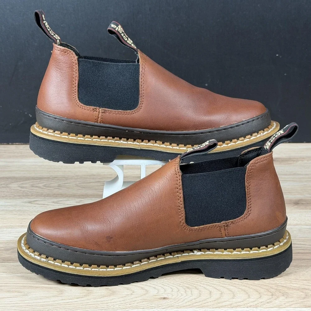 Georgia Romeo Boots Mens Size 9.5 M Brown Black Leather Chelsea Workwear Outdoor